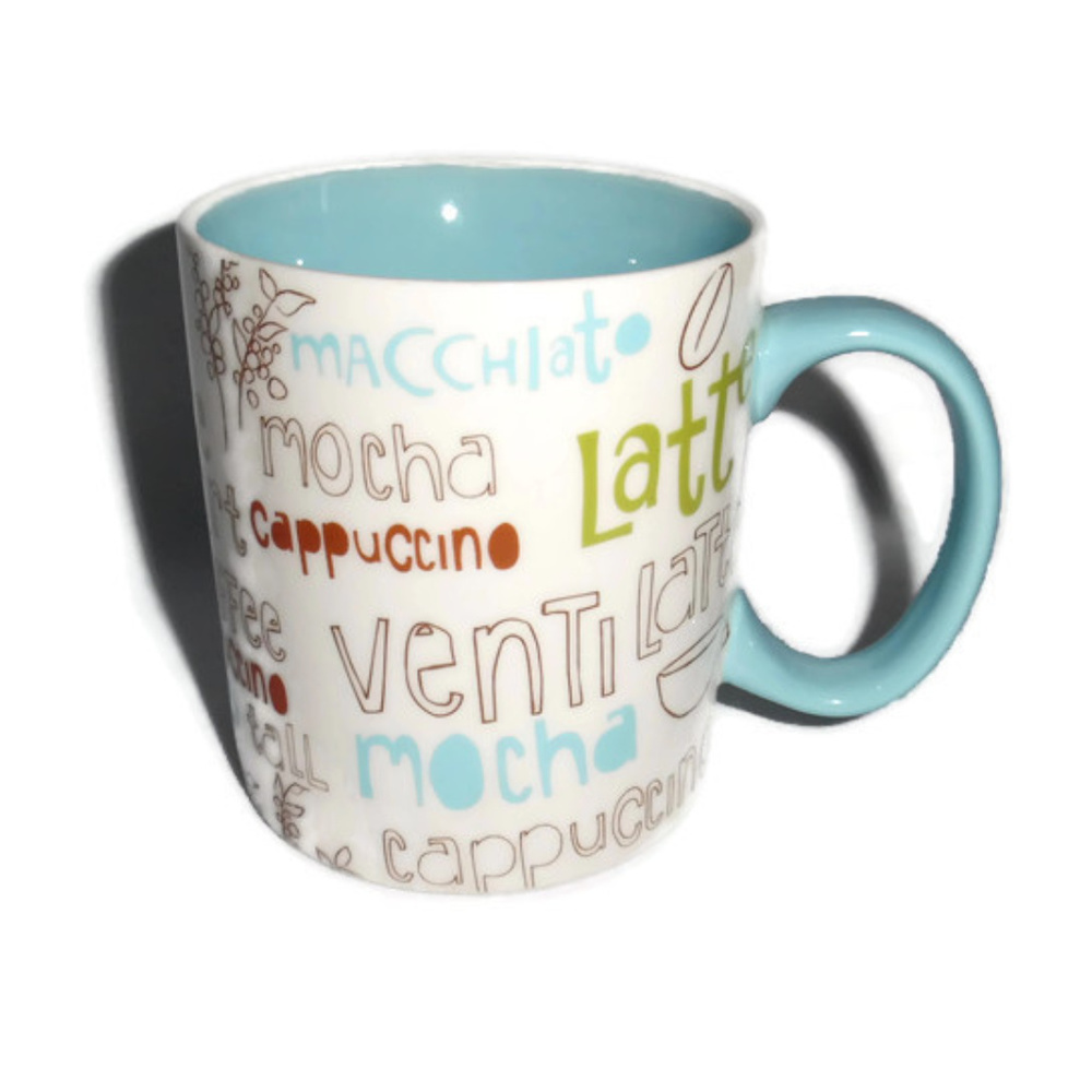 Starbucks Mug White Blue Brown Coffee 2007